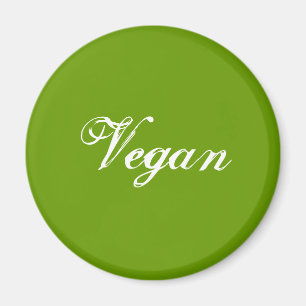 Vegan. Green. Slogan. Custom Magnet
