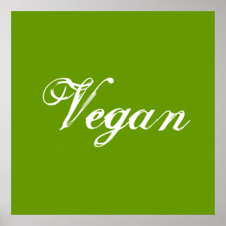 Vegan. Green. Slogan. Custom Poster