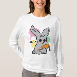 Vegan grey cute bunny with carrot Hoody