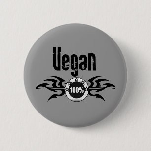Vegan Grunge Winged Emblem 6 Cm Round Badge