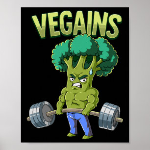 Vegan Gym Bodybuilding Vegains  Poster