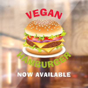 Vegan Hamburger Custom Window Cling