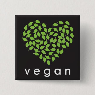 vegan heART 15 Cm Square Badge