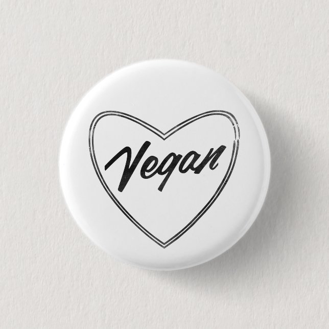VEGAN Heart Pin Badge (Front)