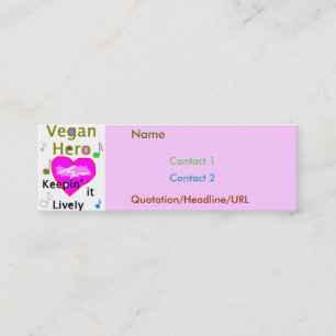 Vegan Hero Pink Mini Business Card