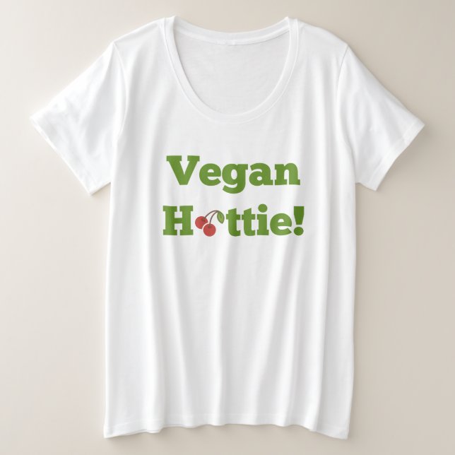Vegan Hottie  Plus Size T-Shirt (Design Front)
