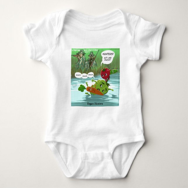 Vegan Hunters Funny Baby Bodysuit (Front)