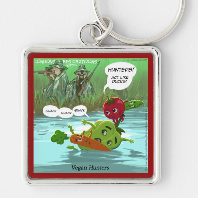 Vegan Hunters Funny Key Ring (Front)
