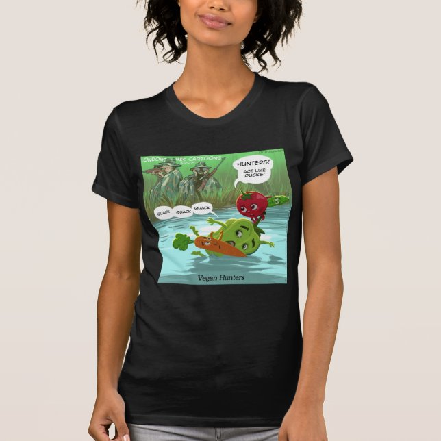 Vegan Hunters Funny T-Shirt (Front)