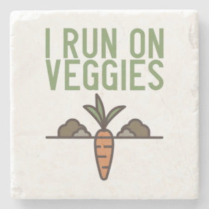 Vegan - I Run On Veggies Stone Coaster