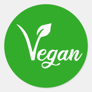 Vegan Identification Label, Classic Round Sticker
