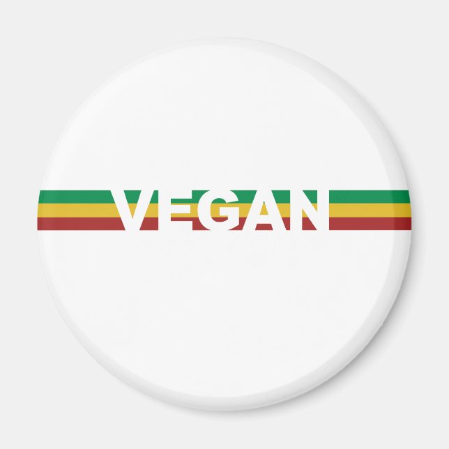 Vegan in Rasta Stripes Magnet (Front)