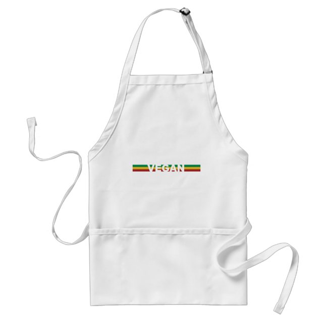 Vegan in Rasta Stripes Standard Apron (Front)