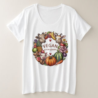 Vegan is for Lovers Animals Plus Size T-Shirt