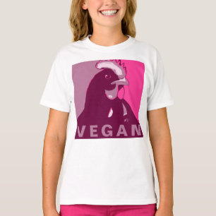 Vegan Kid Pink Pop Art Inspired Chicken Tshirt
