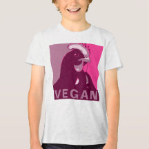 Vegan Kid Pink Pop Art Inspired Chicken Tshirt