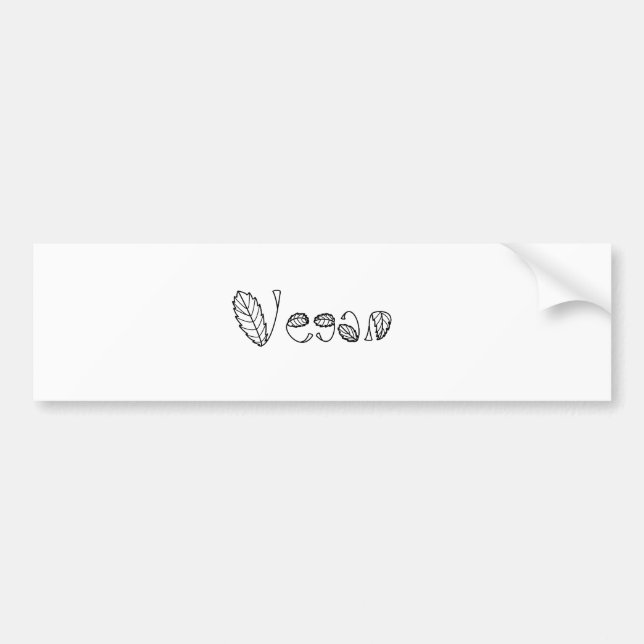 Vegan Leaves Bumper Sticker (Front)