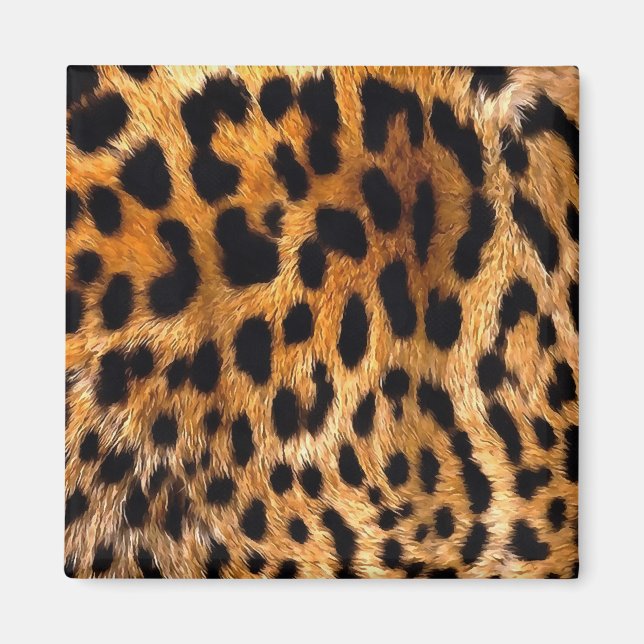 Vegan Leopard Skin Animal Fur Design Magnet (Front)