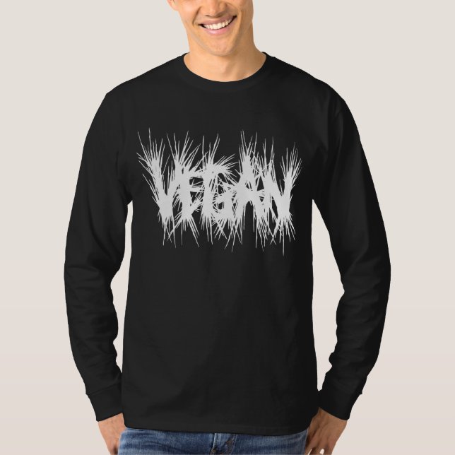 Vegan lettering crusty style white T-Shirt (Front)