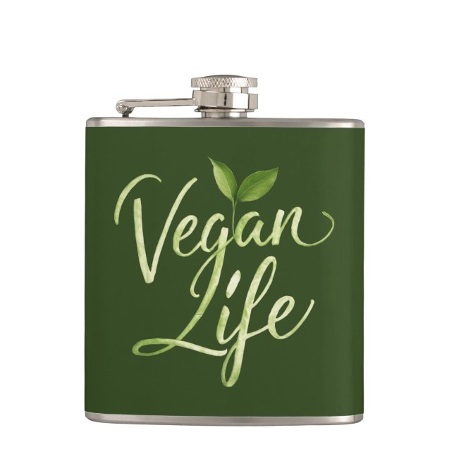 Vegan Life Hip Flask (Front)