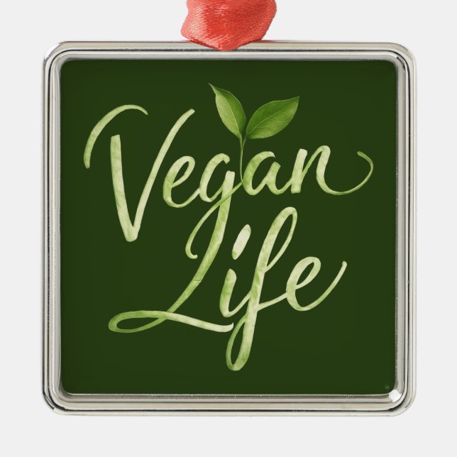 Vegan Life Metal Tree Decoration (Front)