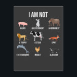 Vegan Life Statement Rescue Animal Rights Veggie Postcard<br><div class="desc">This vegan and vegetarian Design is perfect for a pro Veganism activist who loves cows,  chickens,  pigs,  sheep and other animals as friends not food.</div>