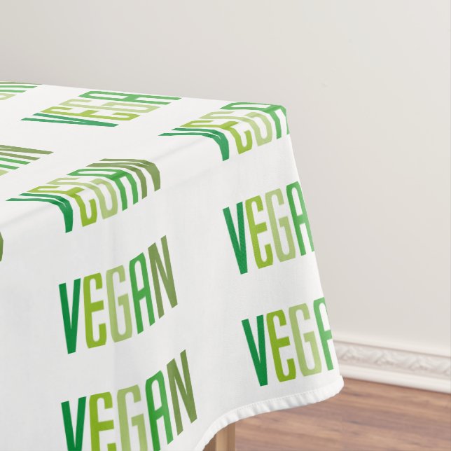 Vegan Lifestyle Pattern Green Tablecloth (In Situ)