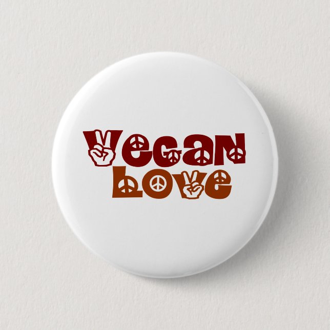 Vegan Love 6 Cm Round Badge (Front)