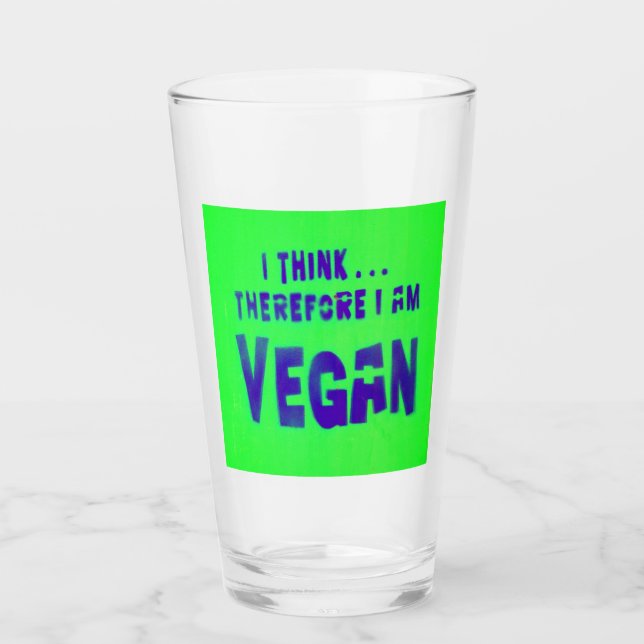 Vegan Love Animals Eat Plants Glass (Front)