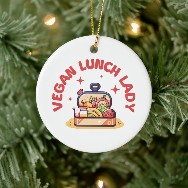 VEGAN LUNCH LADY’S CERAMIC TREE DECORATION (Tree)