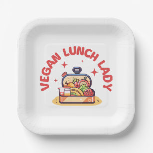 VEGAN LUNCH LADY’S PAPER PLATE