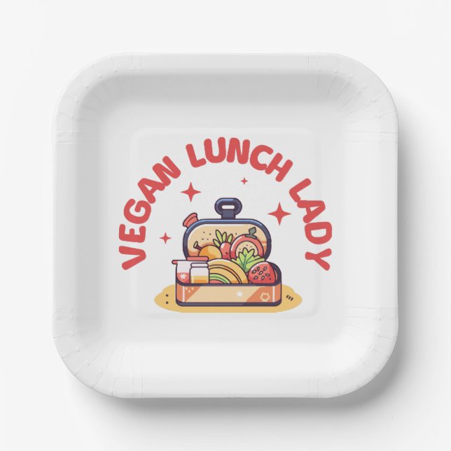 VEGAN LUNCH LADY’S PAPER PLATE (Front)