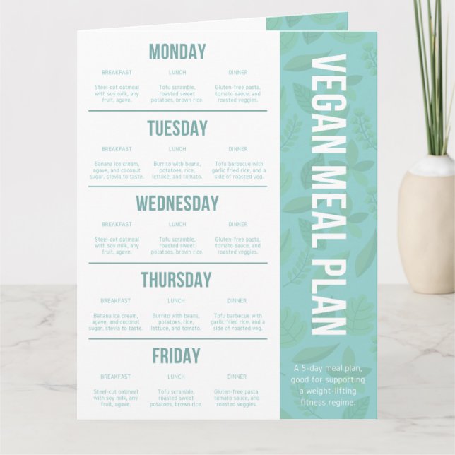 Vegan Meal Planner | Shopping List Download Card (Front)