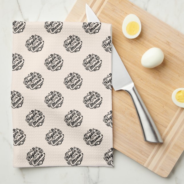 Vegan Menu Tea Towel (Quarter Fold)