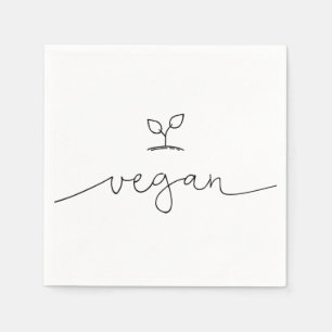 Vegan Minimalistic Custom Background Colour Napkin