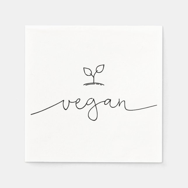 Vegan Minimalistic Custom Background Colour Napkin (Front)
