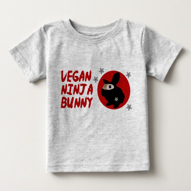 Vegan Ninja Bunny Baby T-Shirt (Front)