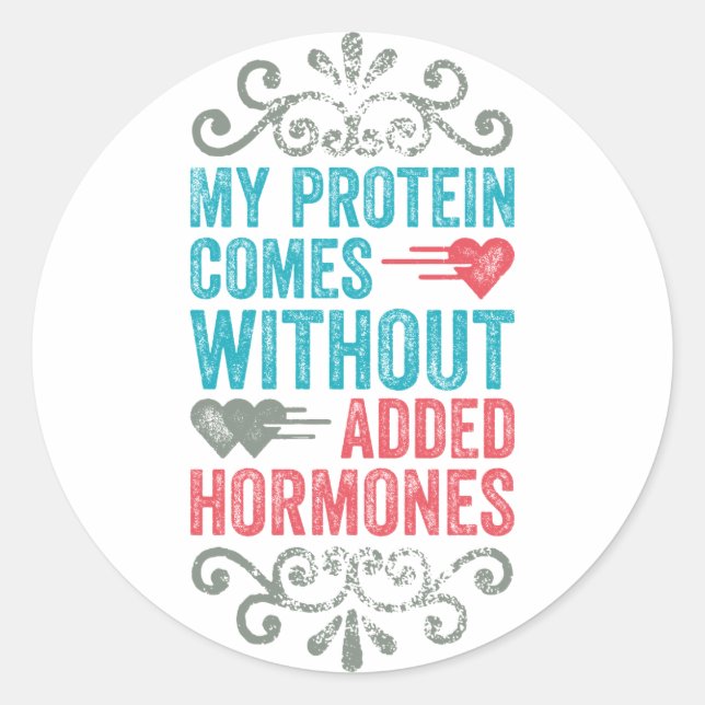 Vegan No Added Hormones Classic Round Sticker (Front)