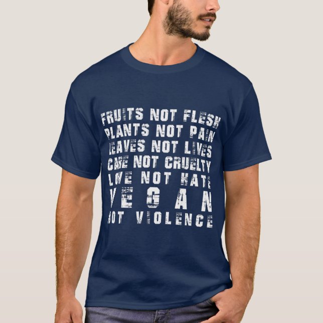 Vegan not Violence   Vegan Activism T-Shirt (Front)
