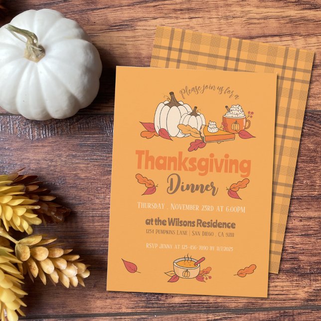 Vegan Ochre Editable Thanksgiving Invitation (Creator Uploaded)
