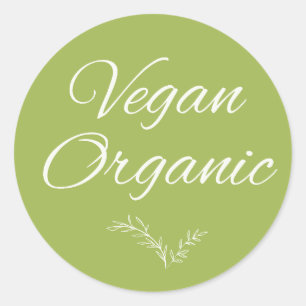 Vegan Organic Rustic Modern Calligraphy Sticker   