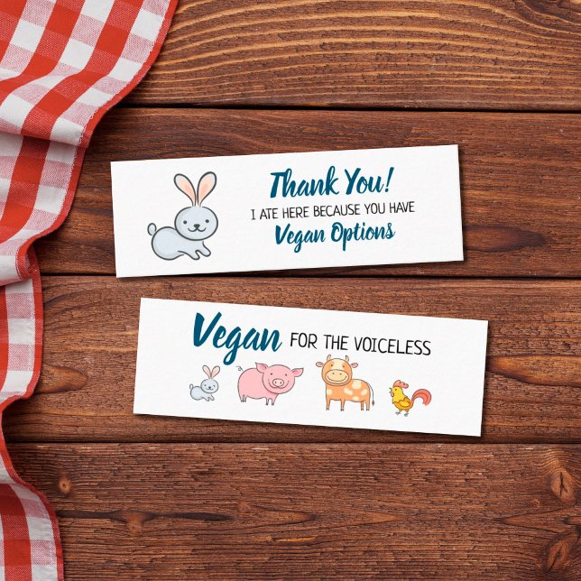 Vegan outreach restaurant thank you mini business card (Creator Uploaded)