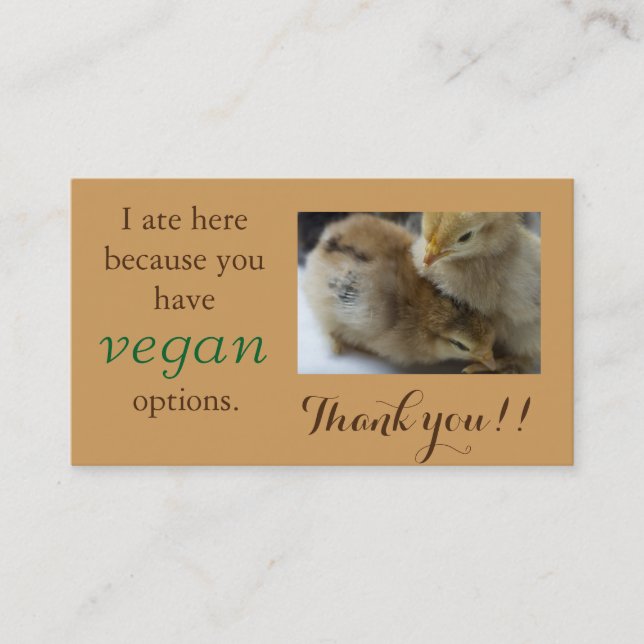Vegan Outreach Thank You Cards (Front)