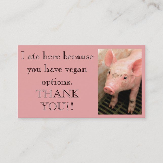 Vegan Outreach Thank You Cards (Front)
