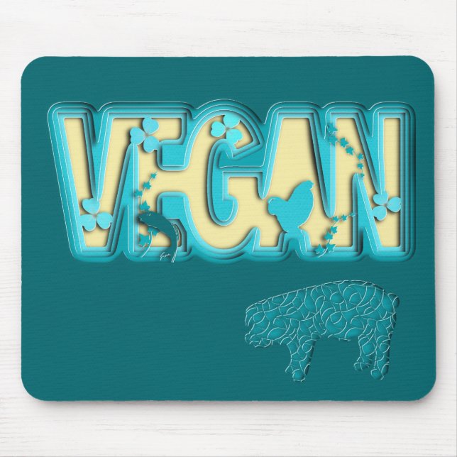 Vegan paper cut-out mouse pad (Front)