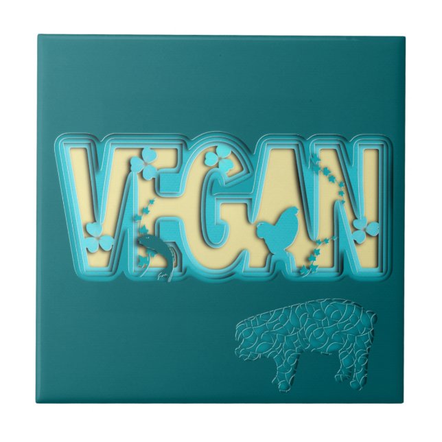 Vegan paper cut-out tile (Front)