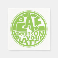 Vegan Peace Begins On Your Plate Paper Napkin