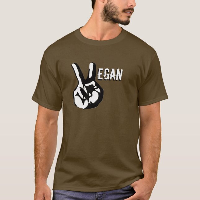 Vegan Peace Dark Long Sleeve T T-Shirt (Front)
