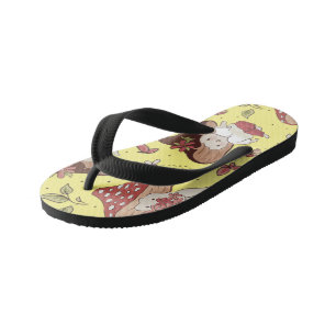 Vegan People Life - Mushroom Pattern Kid's Jandals