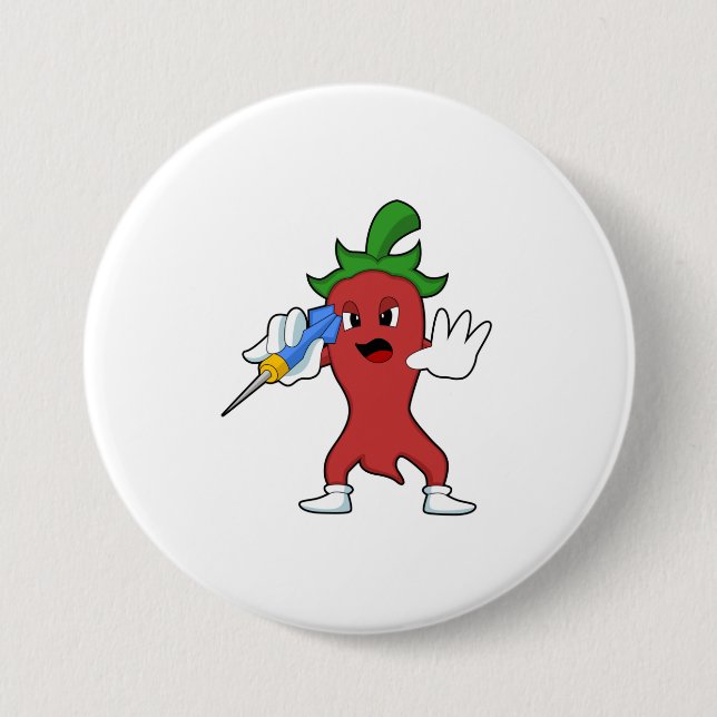 Vegan Pepper at Darts with Dart.PNG 7.5 Cm Round Badge (Front)